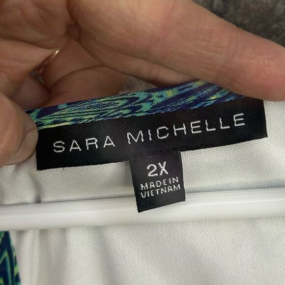 Sara Michelle Boho Paisley Blouse 2X - Picture 3 of 5